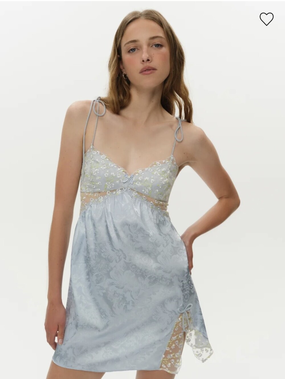 For Love & Lemons Baby's Breath Slip Dress In Blue